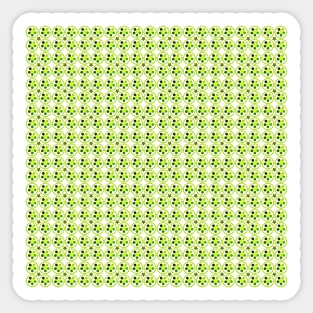 Simple spring toned pattern made of circles, stars and tones of green Sticker